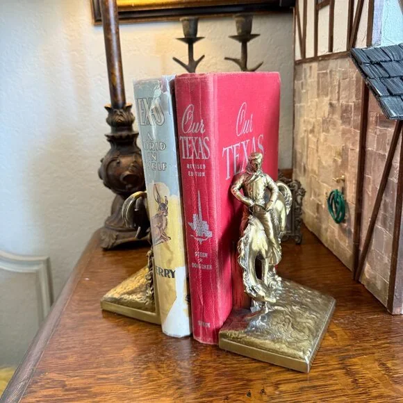 1960's PM Craftsman Cast Bronze Western Bookends - Picture 7 of 17